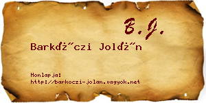 Barkóczi Jolán névjegykártya