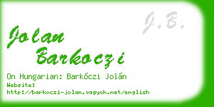 jolan barkoczi business card